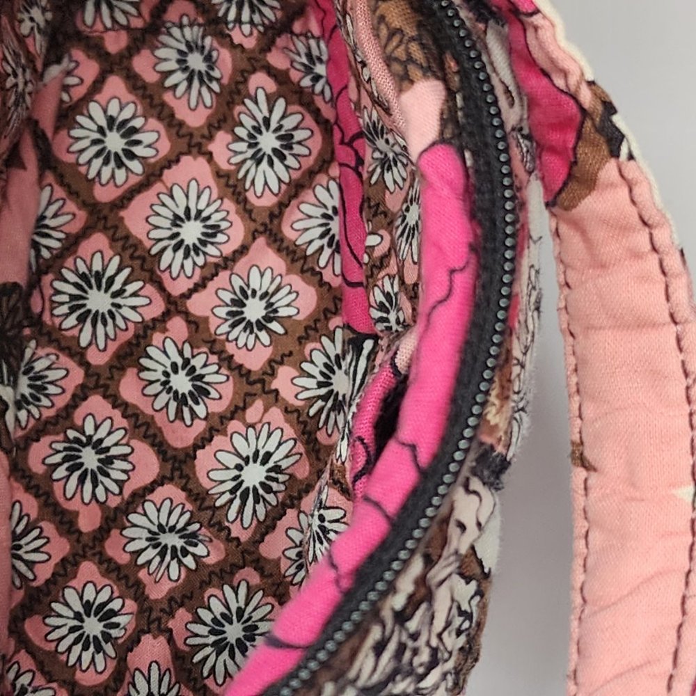 Floral Pink Brown & White Vera Bradley Bag - Picture 2 of 8